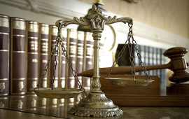 Symbol of law and justice, law and justice concept, focus on the scales